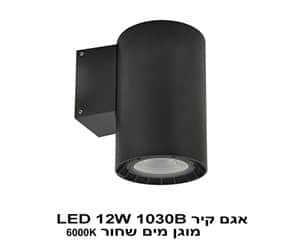 אגם קיר 1030B שחור LED 12W 6000K מוגן מים (22523)