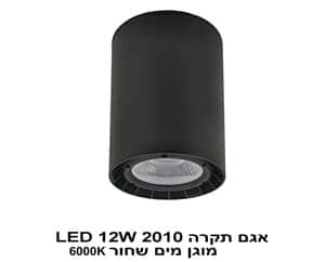אגם תקרה 2010 שחור LED 12W 6000K מוגן מים (22610)