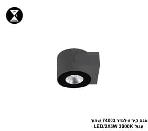 אגם קיר צילינדר 74003 עגול שחור LED 2*6W (24446)
