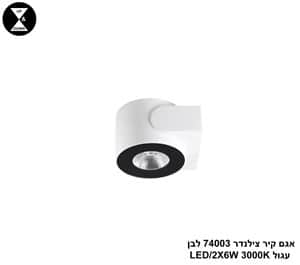 אגם קיר צילינדר 74003 עגול לבן LED 2*6W (24446)