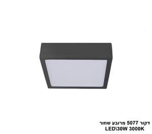 דקור 5077 מרובע LED 30W שחור (23403)