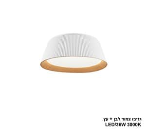 גזיבו צמוד LED 36W לבן +עץ (24687)