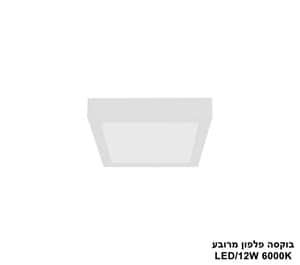 ***בוקסה פלפון מרובע 6000K LED 12W (24855)